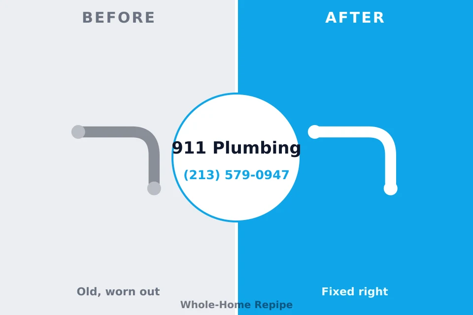 Before and after: plumbing repair Brooklyn Center, MN
